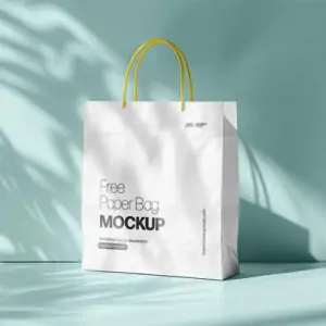 Free Paper Gift Bag Mockup