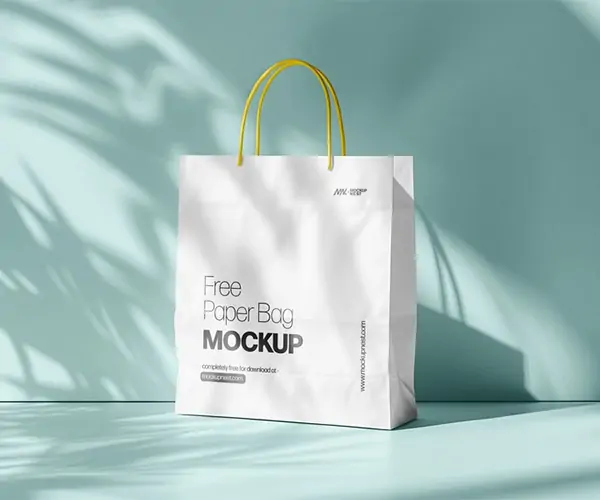 Free Paper Gift Bag Mockup