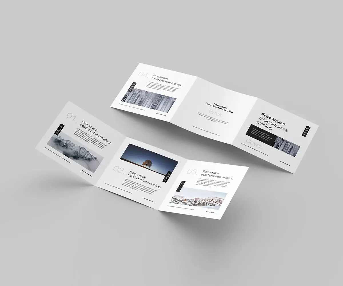 Free Square Brochure PSD Mockup