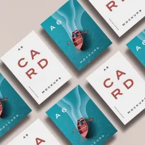 Free A6 Cards Mockup (PSD)