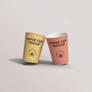 Free Coffee Paper Cups Mockup (PSD)
