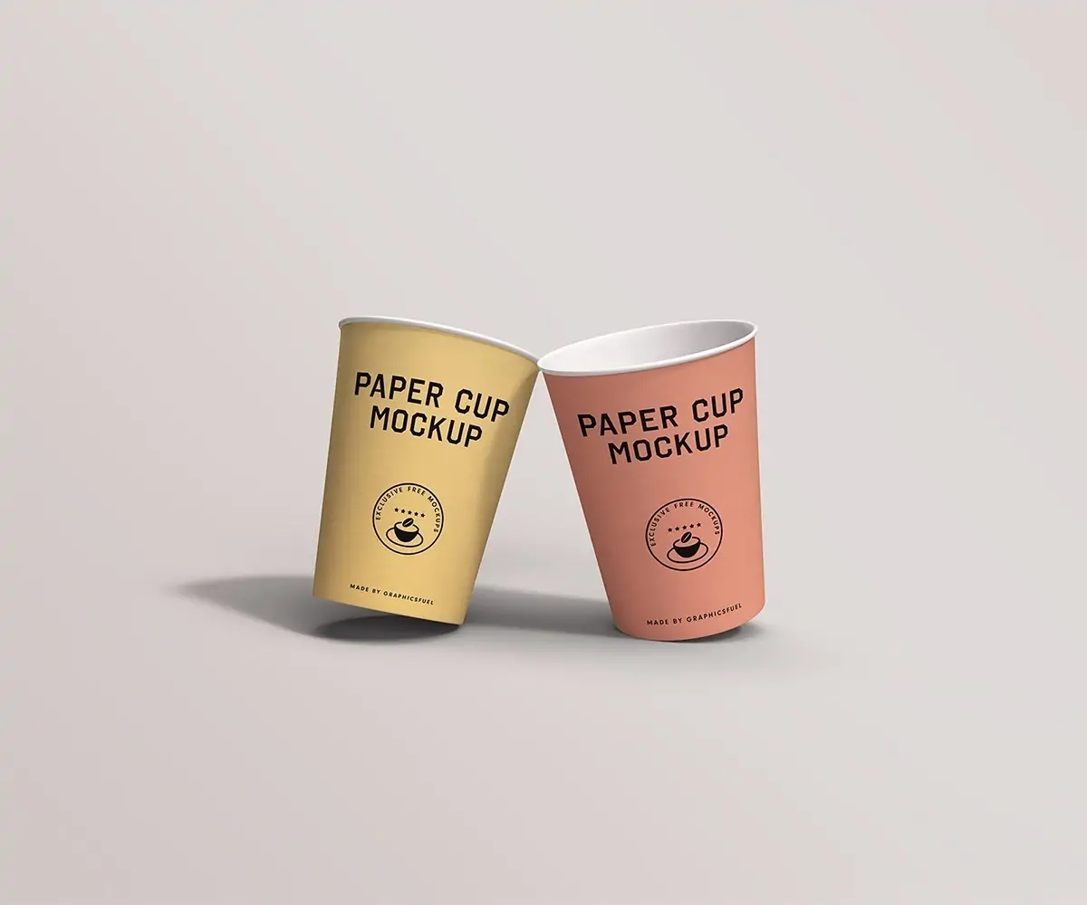 Free Coffee Paper Cups Mockup (PSD)