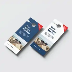 Free Rectangle Door Hanger Mockup (PSD)