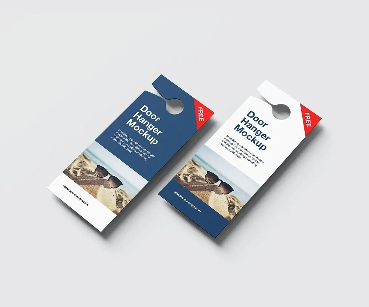 Free Rectangle Door Hanger Mockup (PSD)