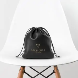 Free Leather Drawstring Pouch / Bag MockUp (PSD)