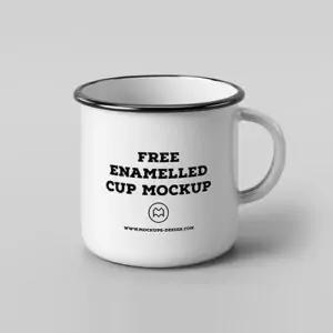 Free Enamel Mug Mockup (PSD)