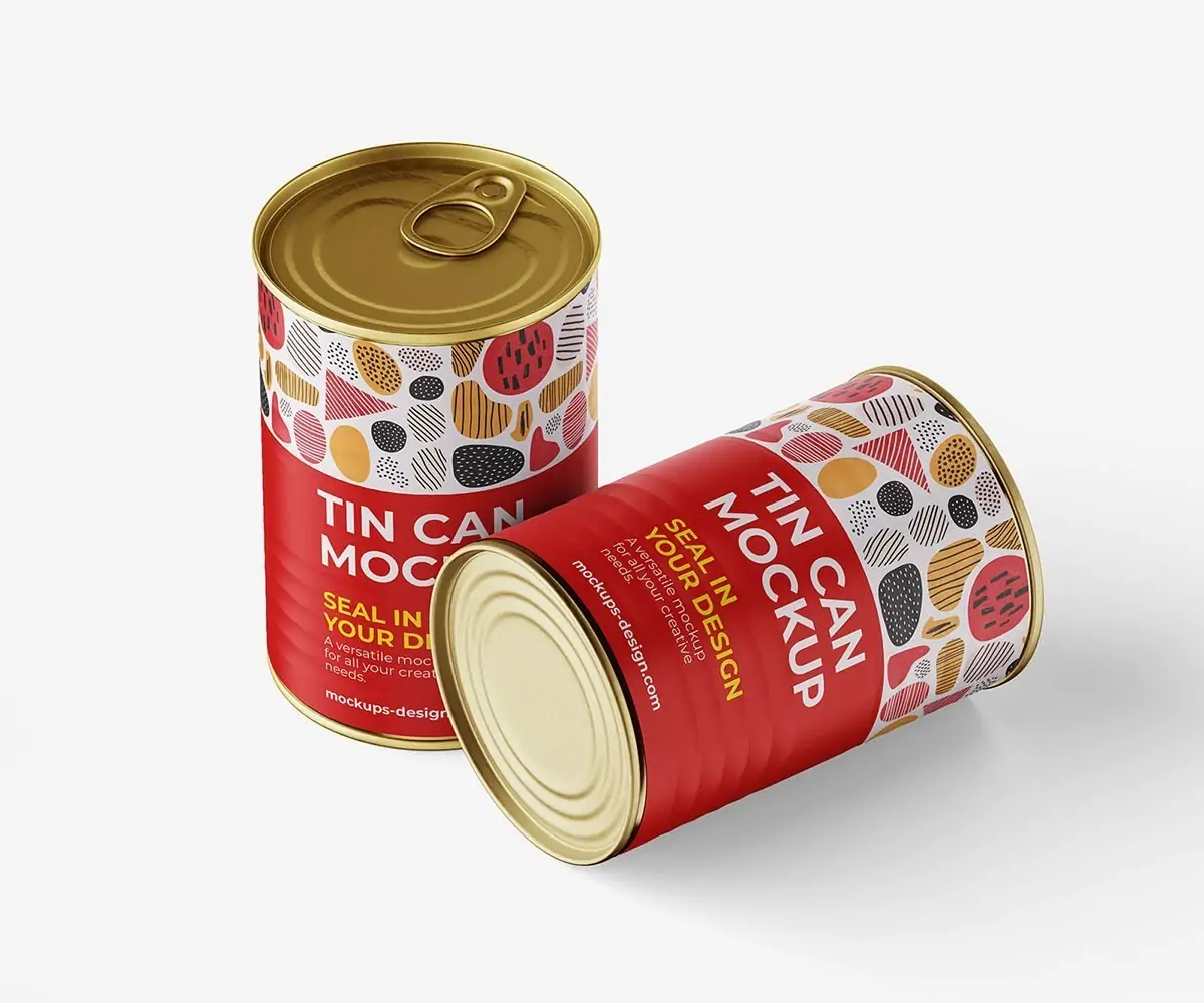 Free Food Tin Can Mockup (PSD)
