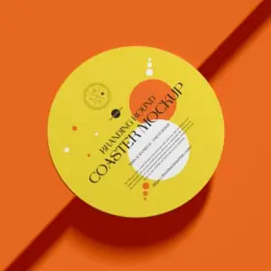 Free Round Coaster PSD-Mockup
