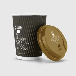 Free Coffee Cup With Lid Mockup (PSD)