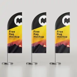 Free Feather Flag Mockup (PSD)