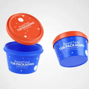 Free Round Food Tub Mockup (PSD)