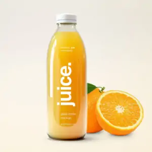 Free Glass Bottle Juice Mockup - PSD