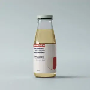 Free Glass Juice Bottle Mockup (PSD)