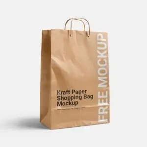 Free Large Kraft Paper Shopping Bag Mockup (PSD)
