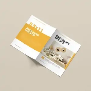 Free Letter Size Bifold Brochure Mockup (PSD)