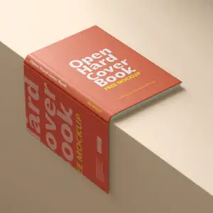 Free Open Hardcover Book Mockup - PSD