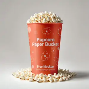 Free Popcorn Paper Bucket Mockup - PSD