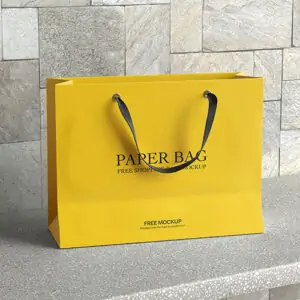 Free Recycled Paper Shopping Bag Mockup (PSD)