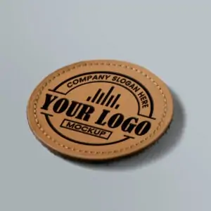 Free Round Leather Logo Mockup (PSD)