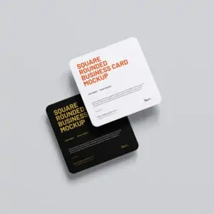 Free Rounded Square Business Cards Mockup (PSD)