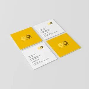 Free Square 2x2 Inch Business Card Mockup (PSD)