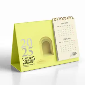 Free Table Tent Calendar Mockup (PSD)