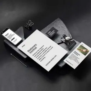 Free Elegance Stationery with Stones Mockup (PSD)