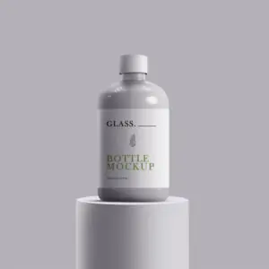 Free Glass Bottle Mockup (PSD)