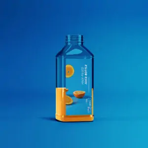 Free Half-filled Juice Bottle Mockup (PSD)