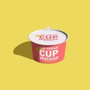 Free Ice Cream Paper Cup Mockup (PSD)