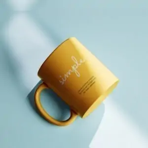 Free Lying Coffee Mug Mockup (PSD)