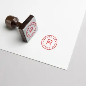 Free Rubber Stamp Logo Mockup (PSD)