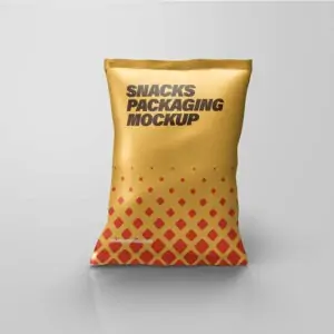 Free Snacks Pack Plastic Pouch Mockup (PSD)