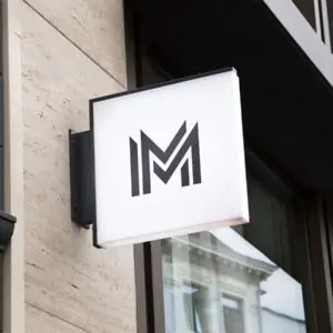 Square Hanging Wall Sign MockUp (PSD)