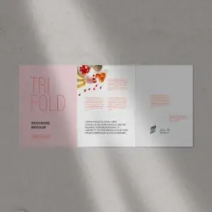 Free A4 Trifold Brochure Mockup (PSD)