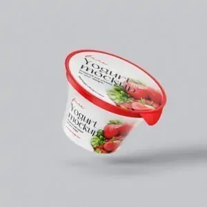 Free Yogurt Plastic Jar Mockup (PSD)