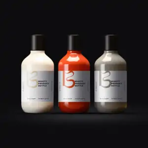 Free Beauty Product Glass Bottle Packaging Mockup (PSD)