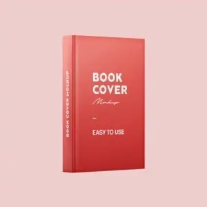 Free Red Book Spine and Cover Mockup (PSD)