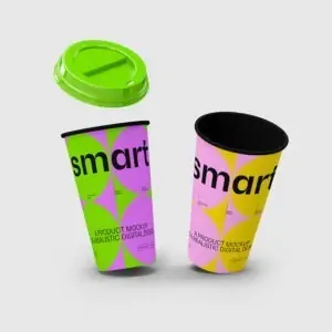 Free BRIGHT Paper Packaging Coffee Cup Mockup (PSD)