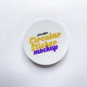Free Circular Sticker Mockup (PSD)