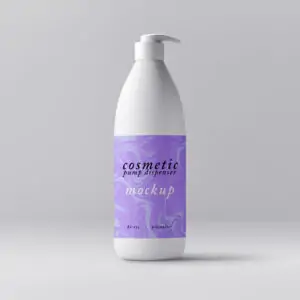Free Cosmetic Pump Dispenser Bottle Mockup (PSD)