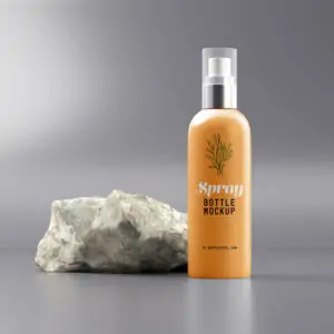 Free Cosmetic Spray Bottle Mockup (PSD)