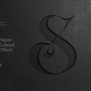 Free Black Cutout Paper Mockup (PSD)