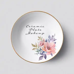Free Round Ceramic Plate Mockup (PSD)