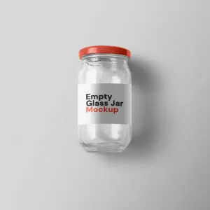 Free Empty Glass Jar Mockup Template (PSD)