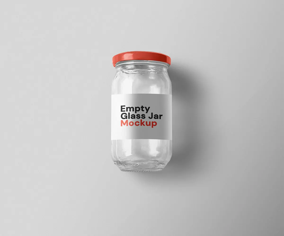 Free Empty Glass Jar Mockup Template (PSD)