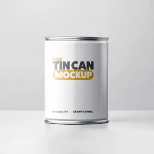 Free Tin Can Packaging Mockup (PSD)