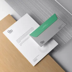 Free A4 Letterhead and Envelope Mockup (PSD)
