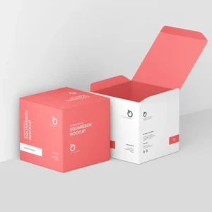 Free Realistic Square Paper Box Mockup (PSD)
