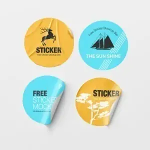 Free Round Sticker Mockup (PSD)